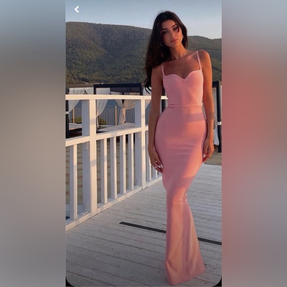 NWT House of CB FIFI Fairy Pink Bandage Maxi Dress - Picture 8 of 14